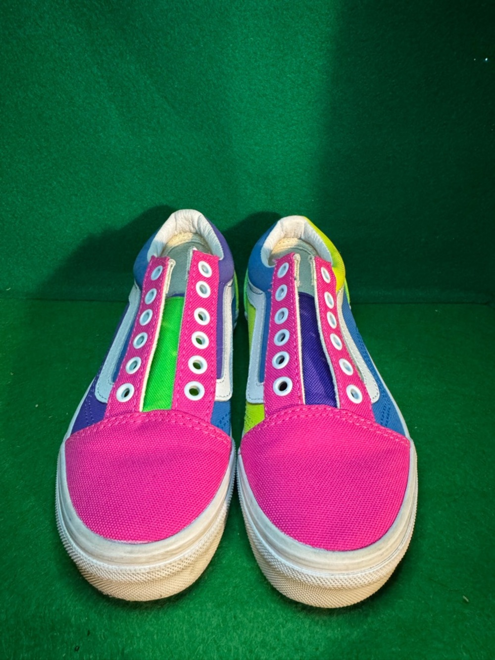 Vans Kids Multicolor Slip-On Sneakers - Pink, Green, Blue, Purple, Yellow